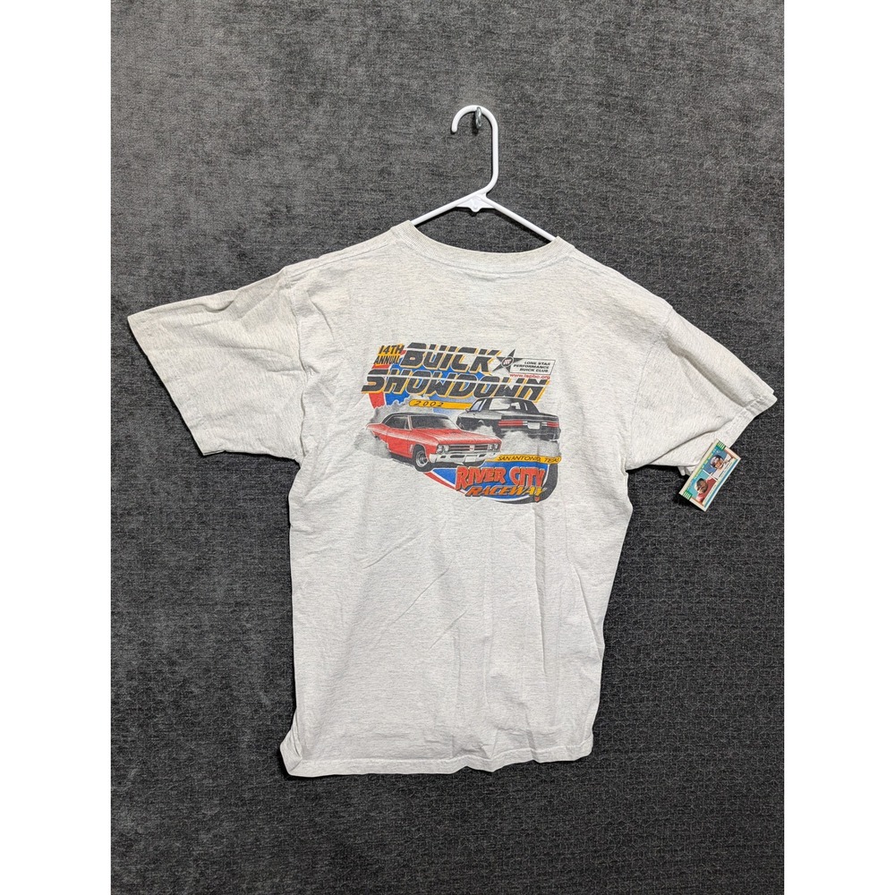 Vintage 2002 Buick Showdown San Antonio River City Raceway T-Shirt Gray Large